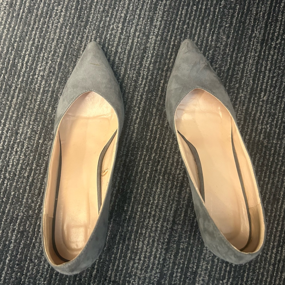 Chic Gray Women's Heels Suede